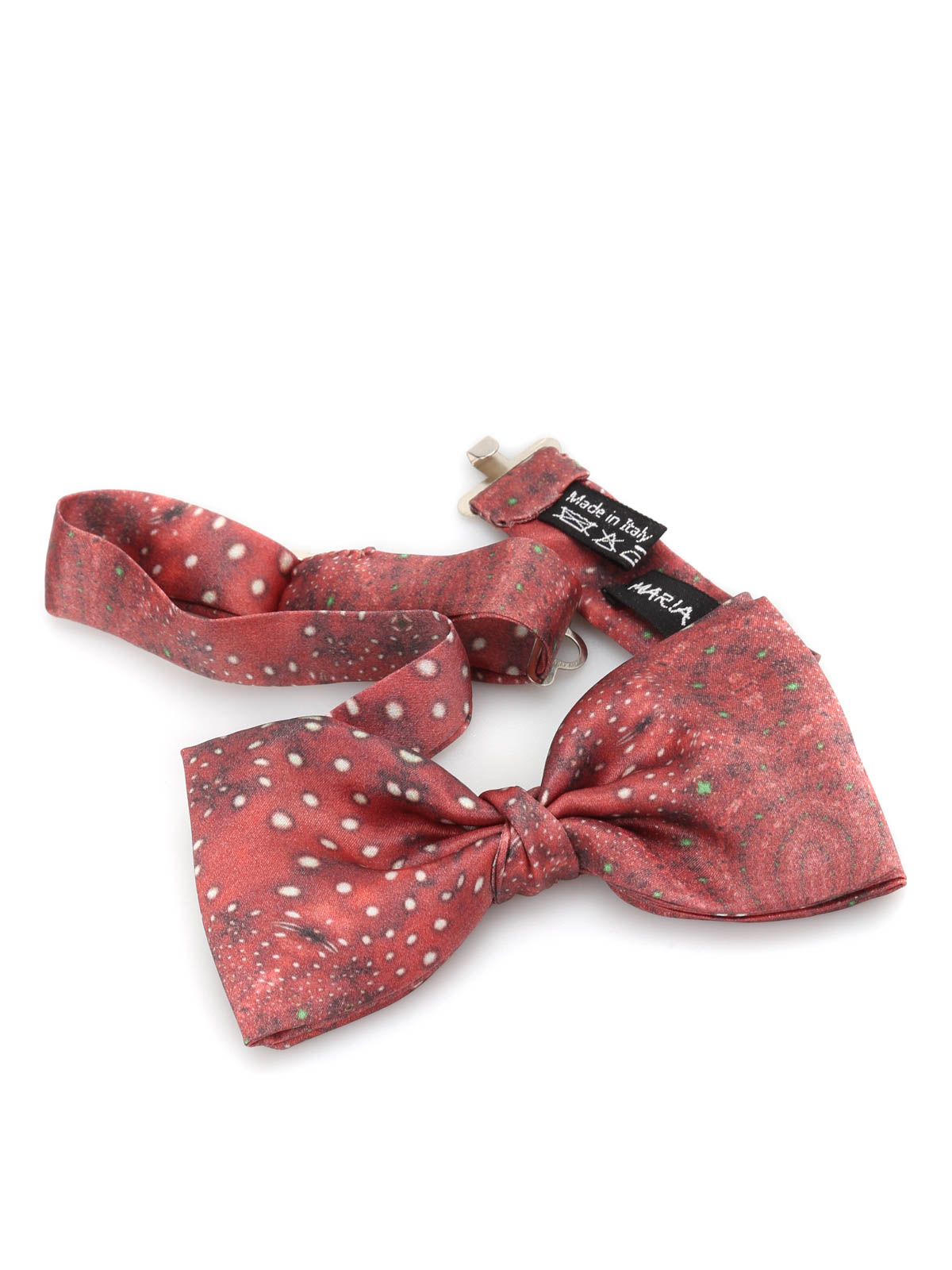 Shop Maria Enrica Nardi Agropoli Silk Bow Tie In Red